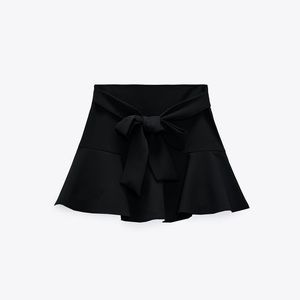 ZARA Bow Trim Skort, size: Large, color: Black